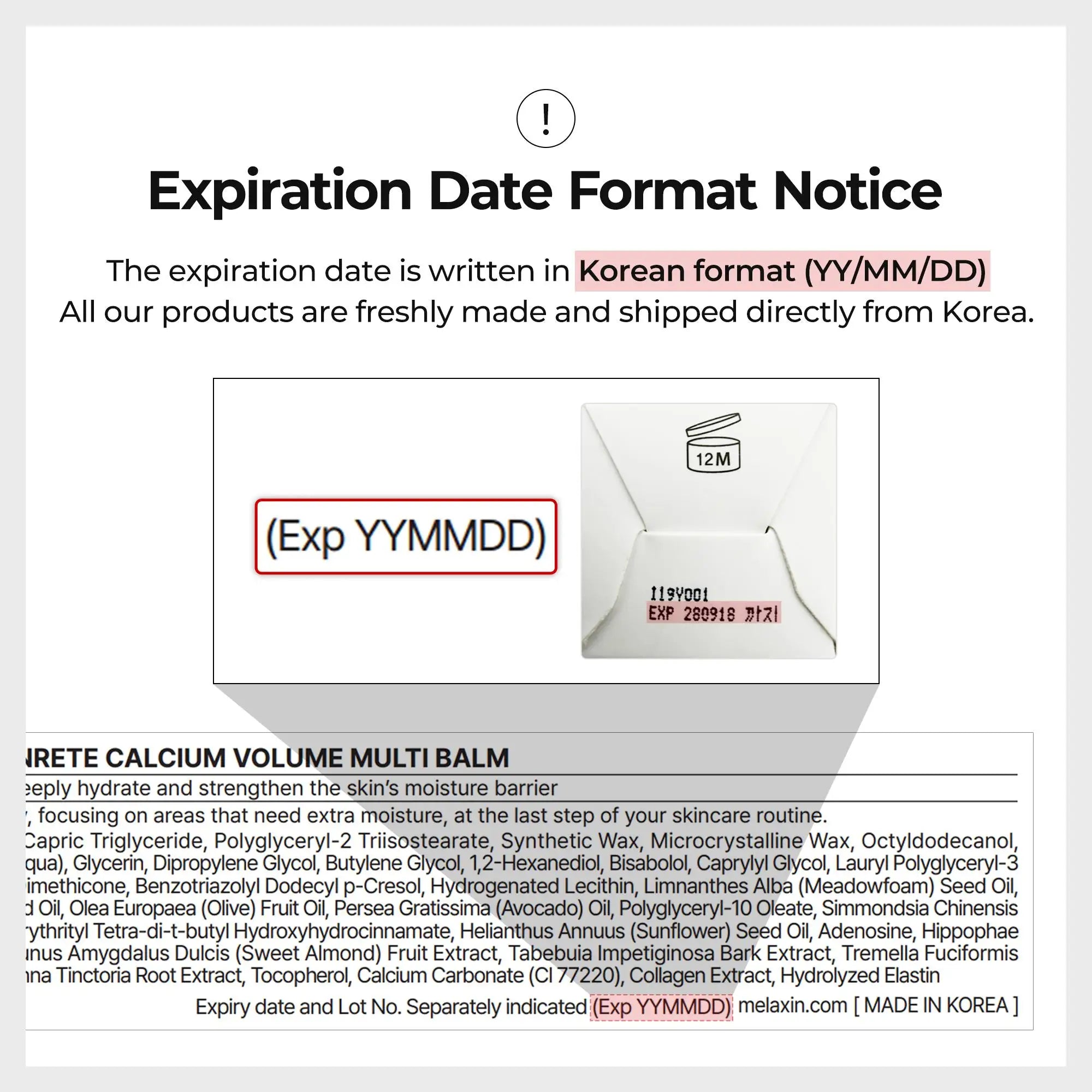 [Dr.Melaxin Official] Calcium Multi Balm Eye Care Routine Korean Skin Care Anti-aging Cosmetics Collagen Eye Stick 9g