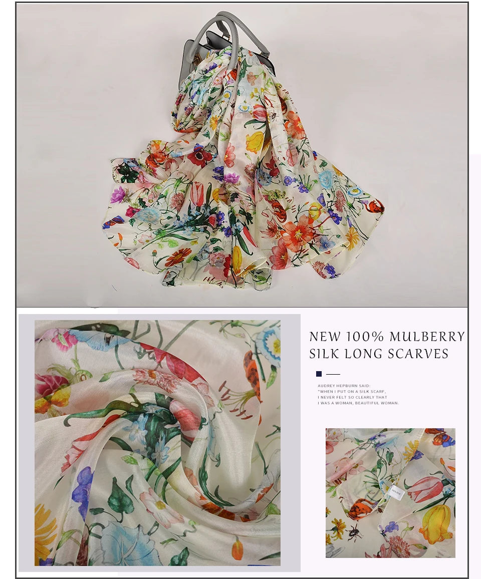 [BYSIFA] New Blue Green Silk Scarf Shawl Women Fashion Brand 100% Pure Silk Long Scarves Autum Winter Warm Neck Head Scarf Hijab