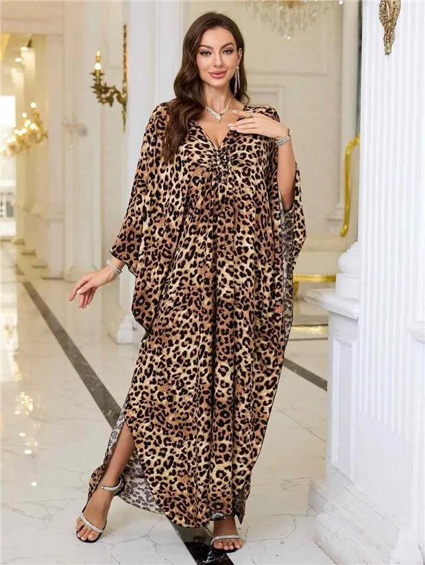 New 2025 Women's Cotton Beach Cover up Loose Kimono Sle Printed Sarong Swimwear Beach Coat Cross-Border Sports Fitn